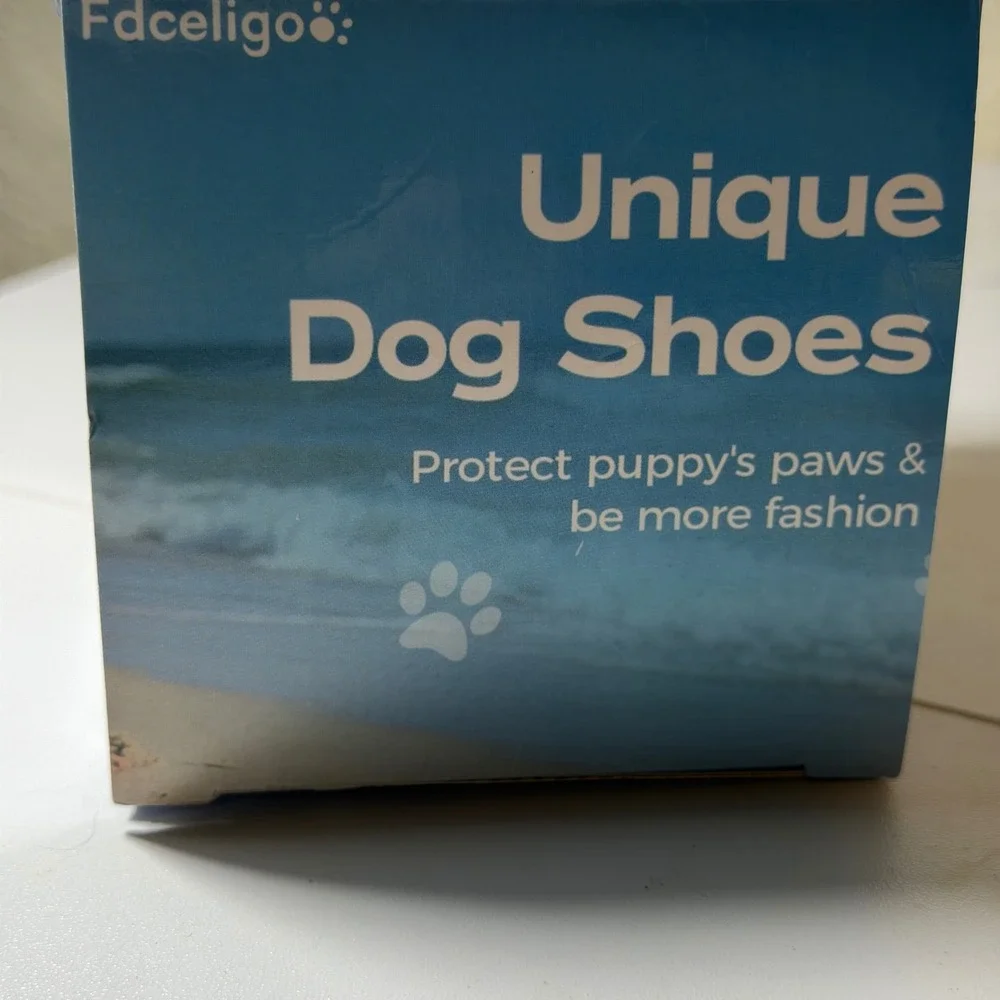 Fdceligoo Blue Rubber Dog‎ Booties Water Resistant Heat Insulation